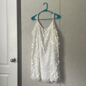 White sequin dress